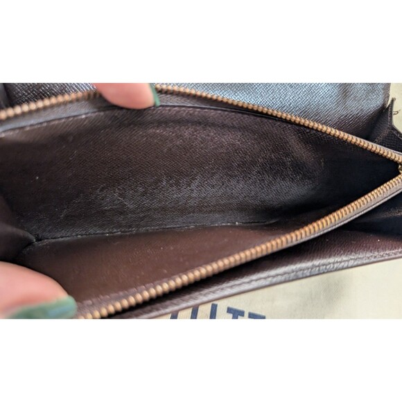 Louis Vuitton Damier Ebene Coated Canvas Leather Sarah Long Wallet CA0967 Vintag - Picture 6 of 7